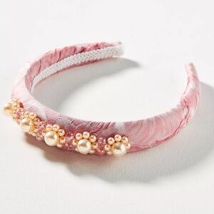 Anthropologie Sister Jane Collectors Pearl Embellished Headband Pink